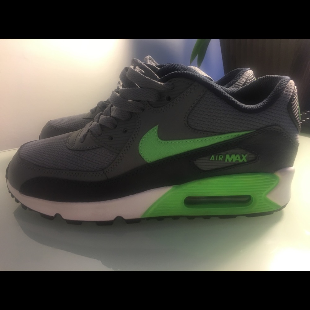 Nike Air Max Gray and Green Sneakers